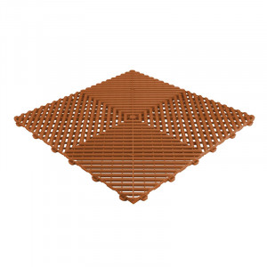 Kermisvloer kliktegel kunststof open structuur ronde terracotta